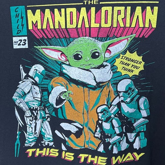 Star Wars Mandalorian The Child Grogu Black T-Shirt This is the Way, Sz XL - Picture 2 of 10